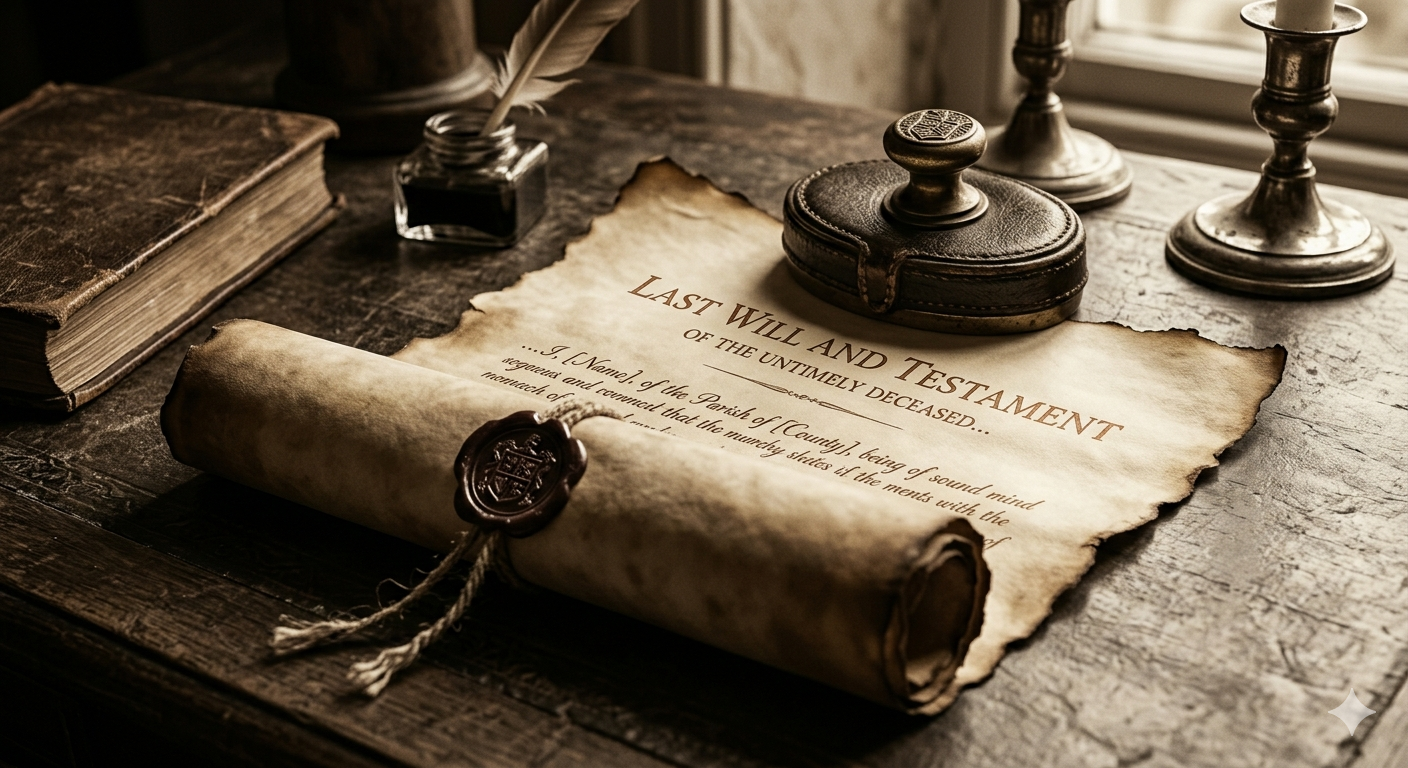 Last will and testament document